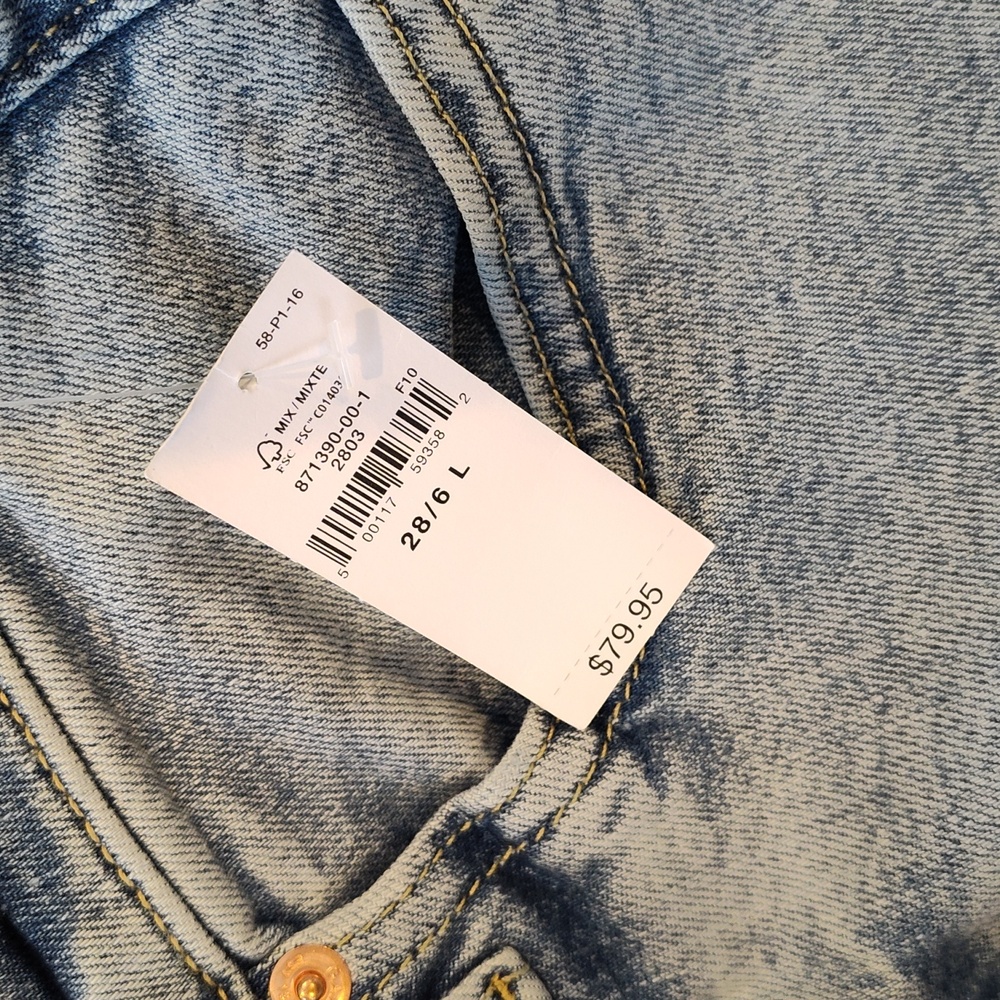 Gap Kick Fit High Rise Light Jeans Ankle Fray 6 Long - Picture 3 of 5